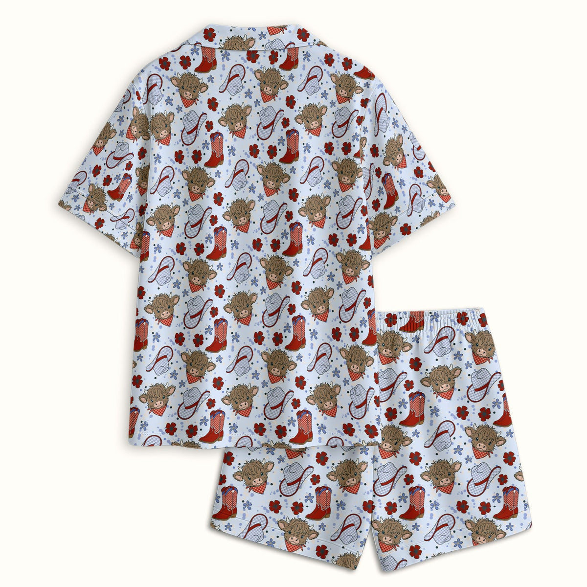 Highland Cow Cowboy Boots Pajama Set