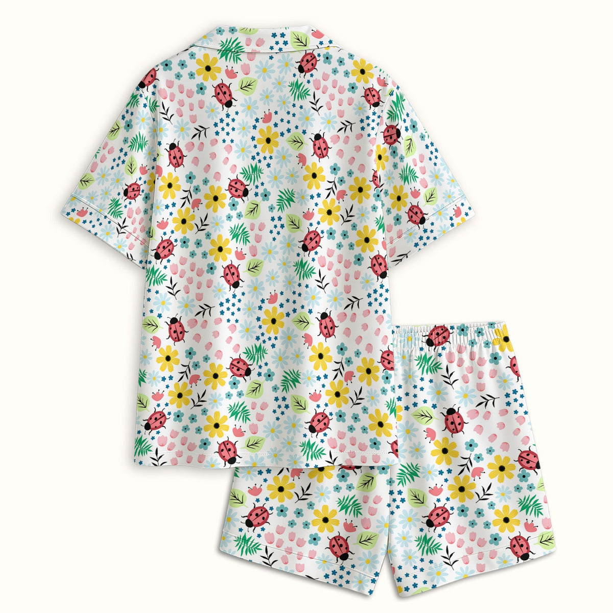 Ladybug Floral Garden Pajama Set