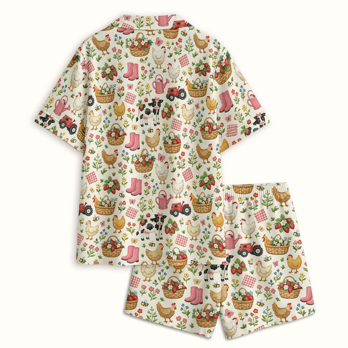 Whimsical Farm Animals Garden Pajama Set