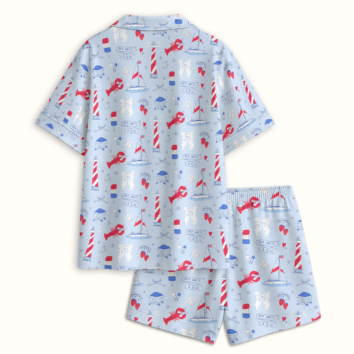 Lobster Lighthouse Sailboat Pajama Set