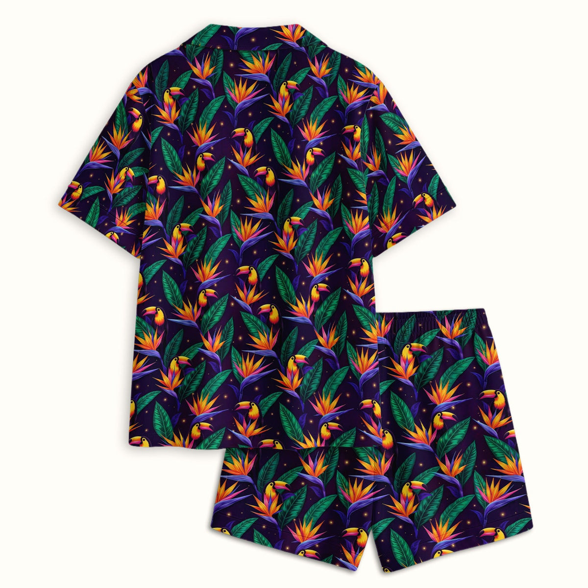Tropical Toucan Paradise Leaves Pajama Set