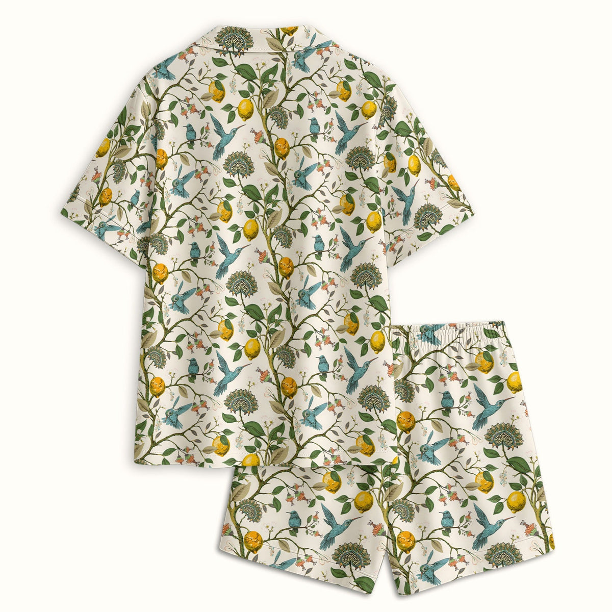 Hummingbird Lemon Floral Pajama Set