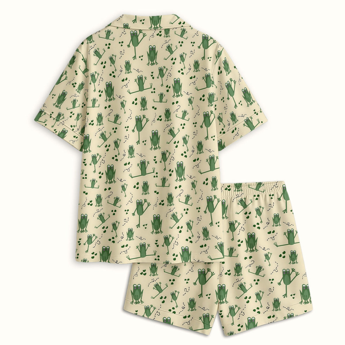 Frog Jumping Footprint Trail Pajama Set