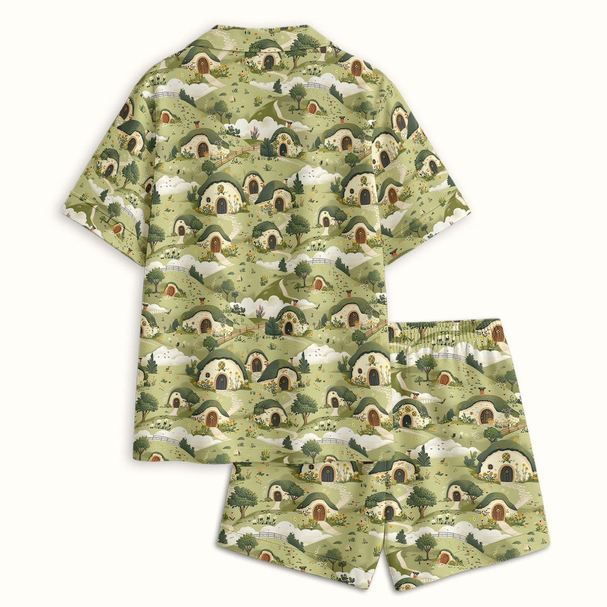 Cozy Hobbit Village Landscape Pajama Set