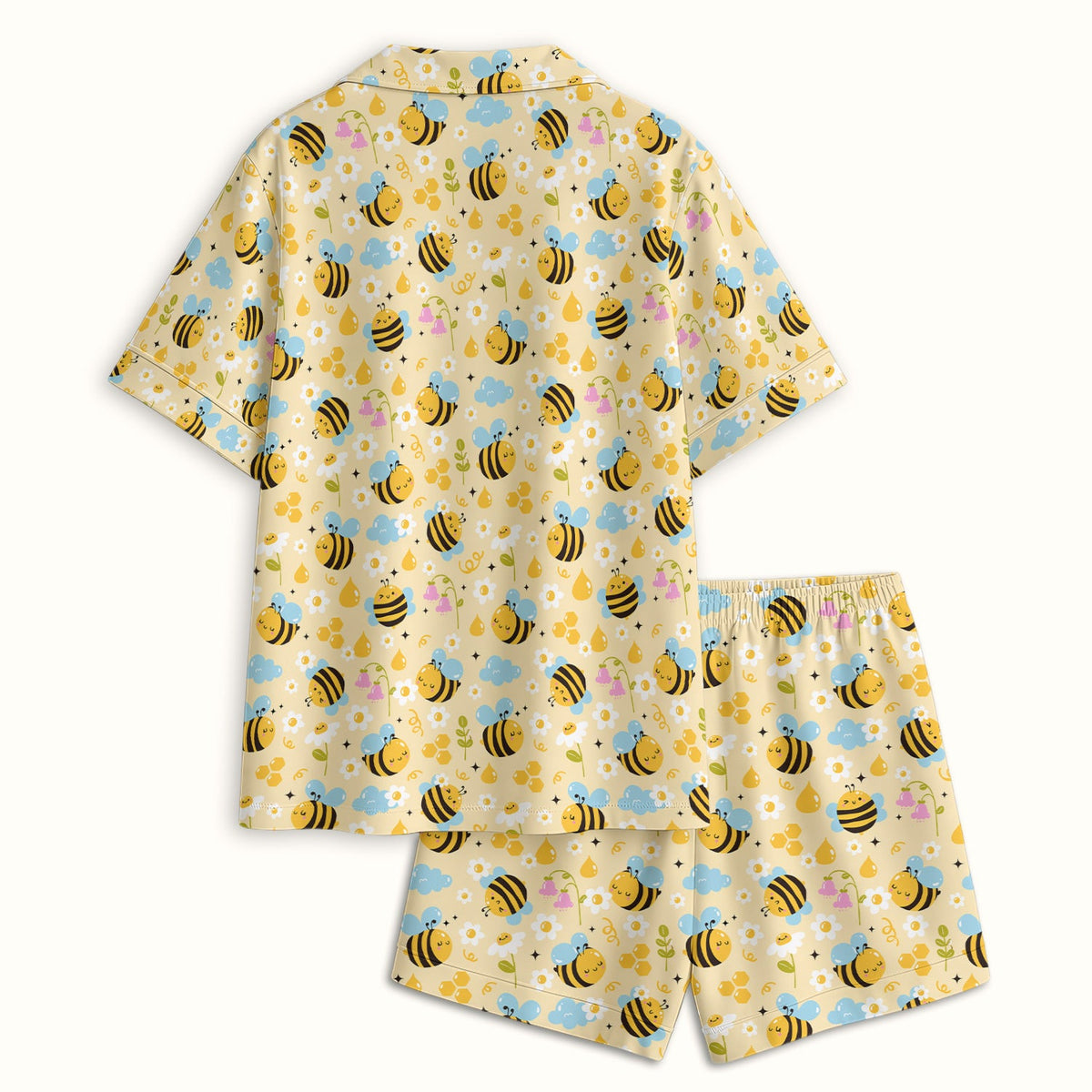 Honey Bee Flower Cloud Pajama Set For Nurse