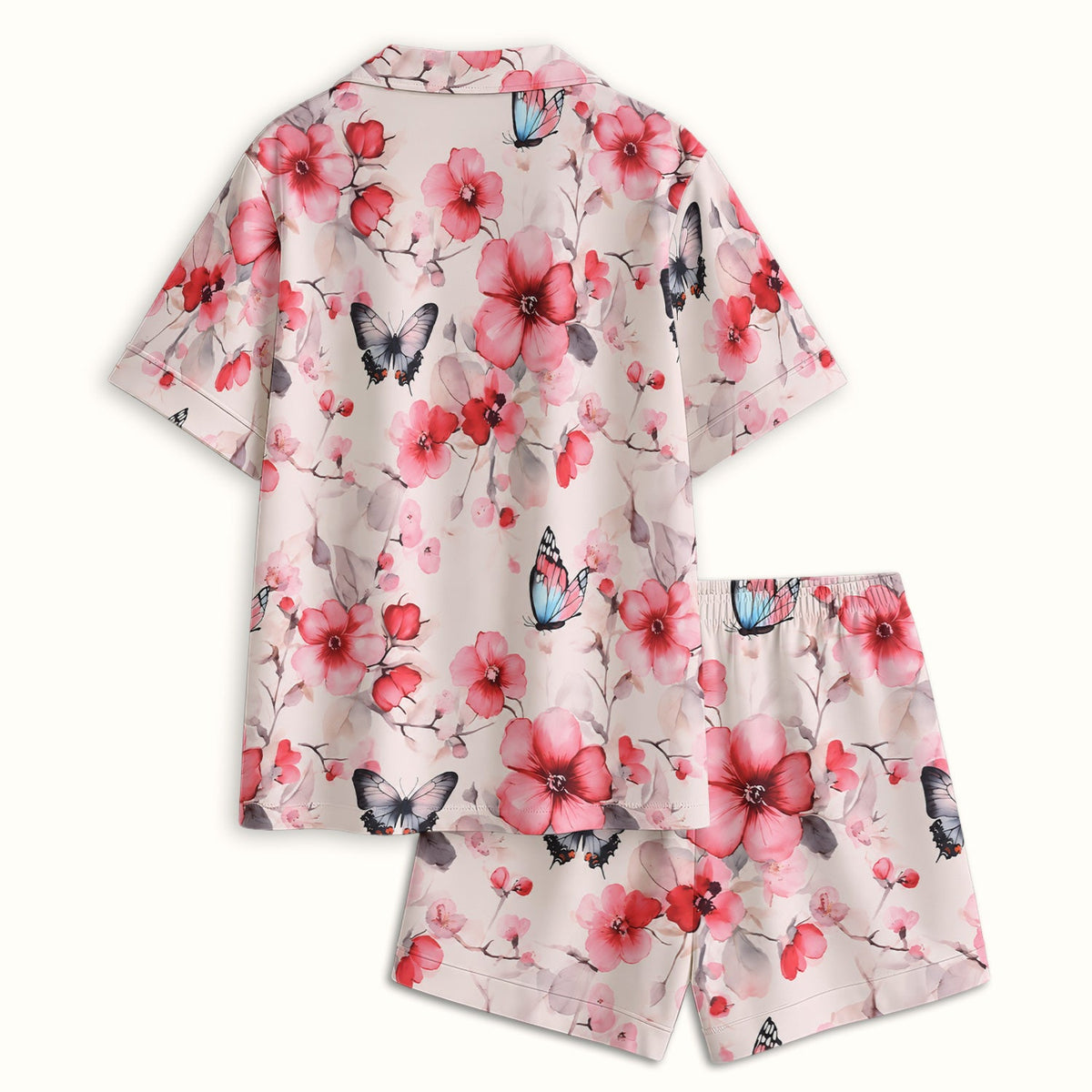 Pink Butterfly Blossom Nurse Pajama Set