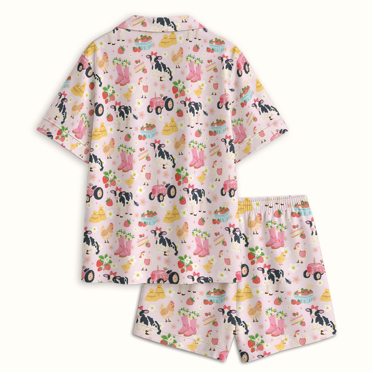 Farm Animals Strawberry Garden Pajama Set