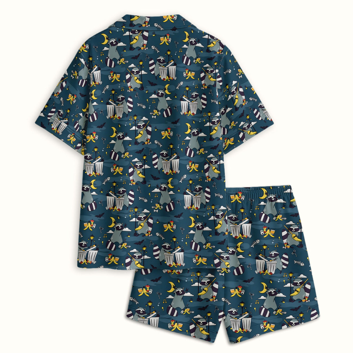 Raccoon Night Trash Banana Peel Pajama Set