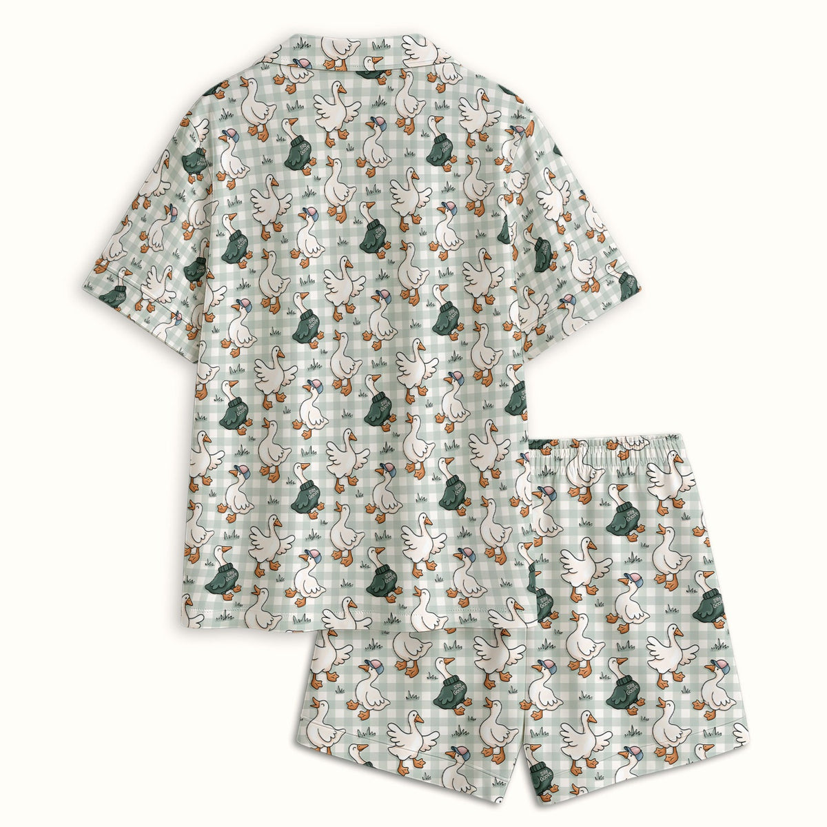 Goose Sweater Plaid Pajama Set