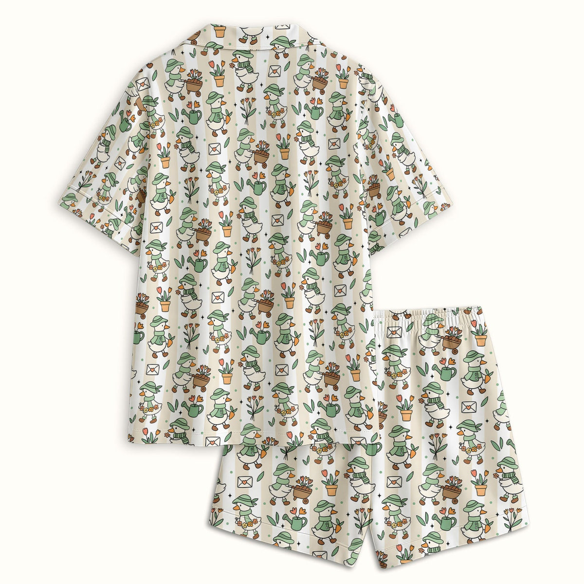 Gardening Duck Floral Pajama Set