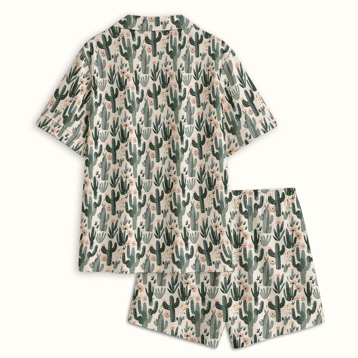 Green Cactus Desert Blossom Pajama Set