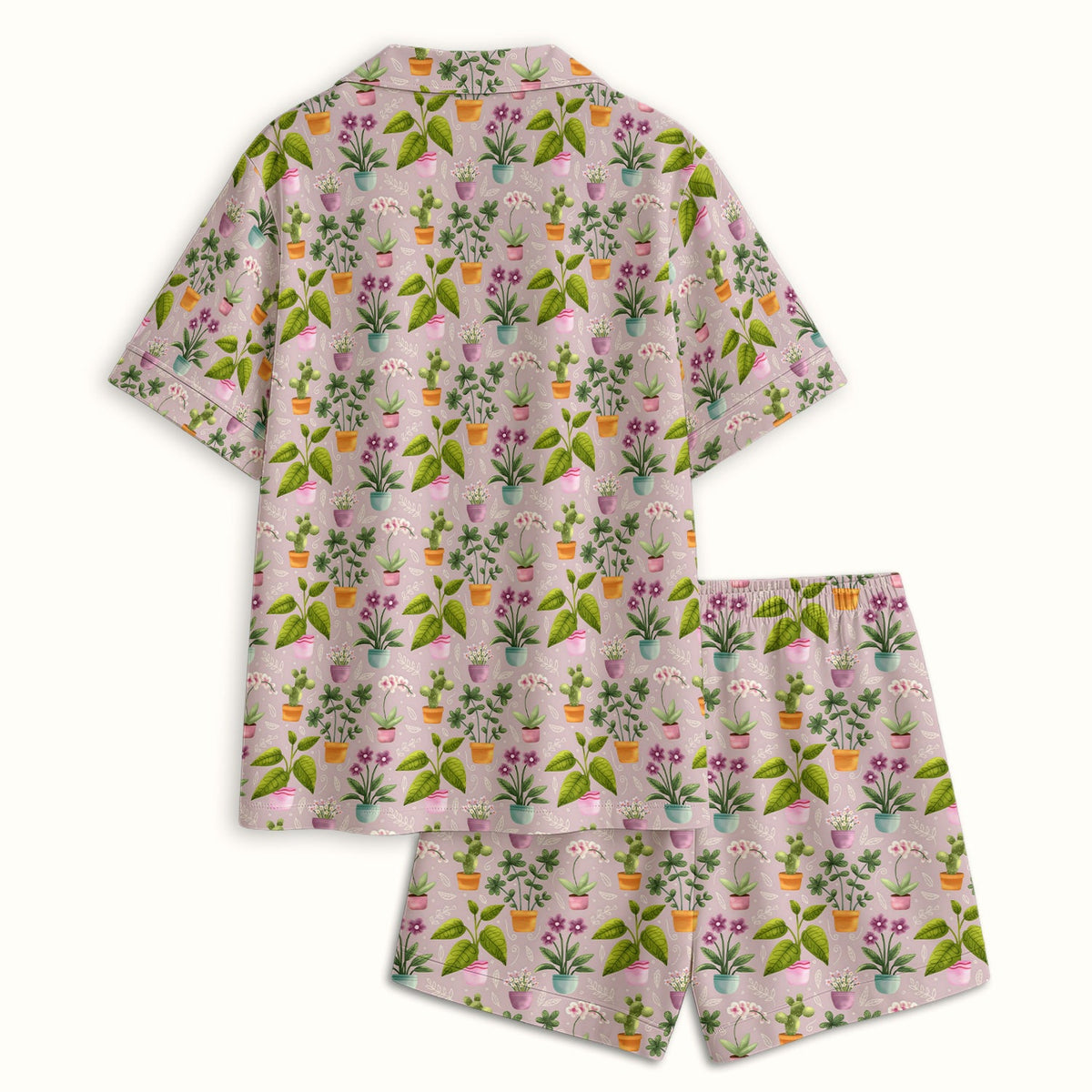 Potted Orchid Cactus Pajama Set