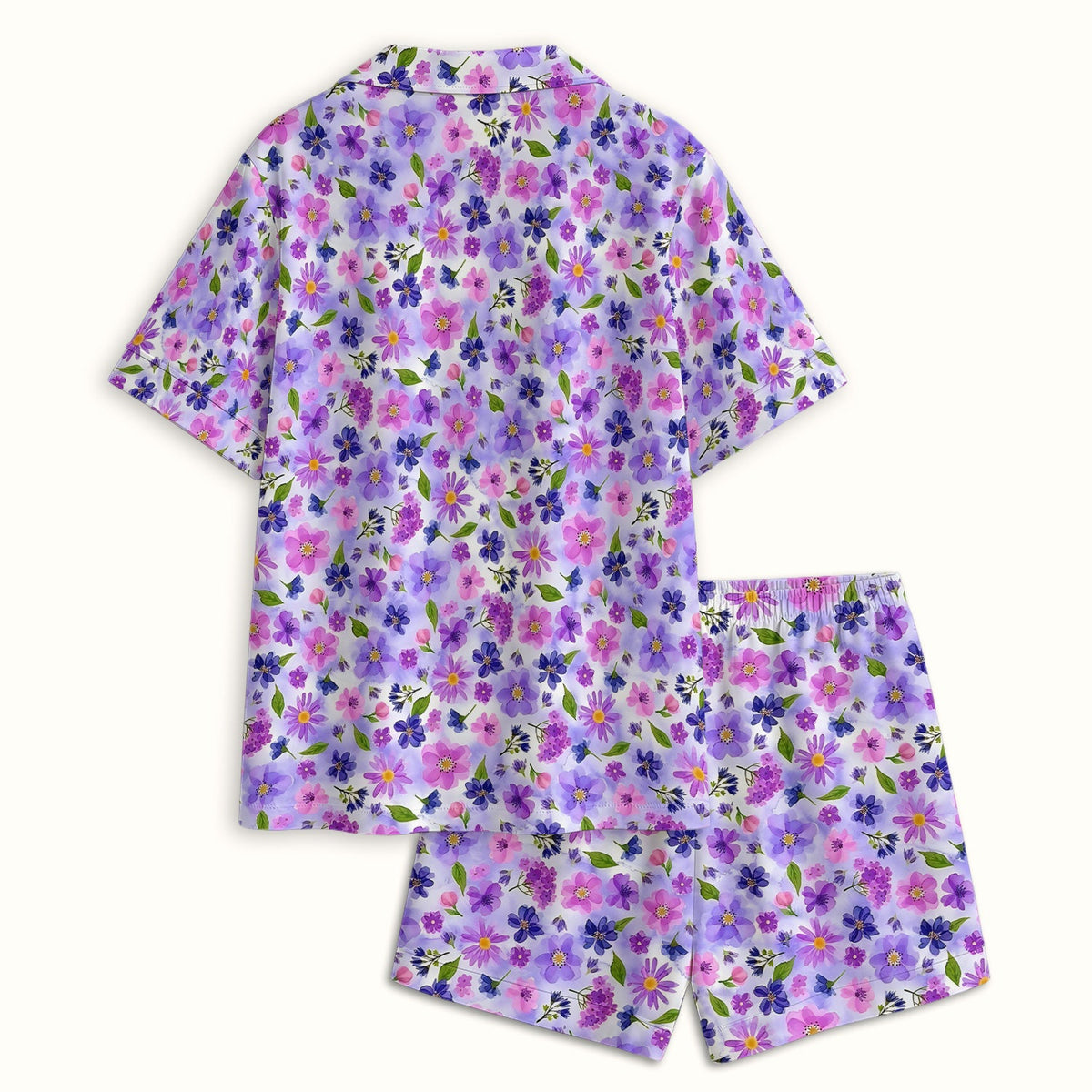 Purple Watercolor Wildflower Bloom Pajama Set
