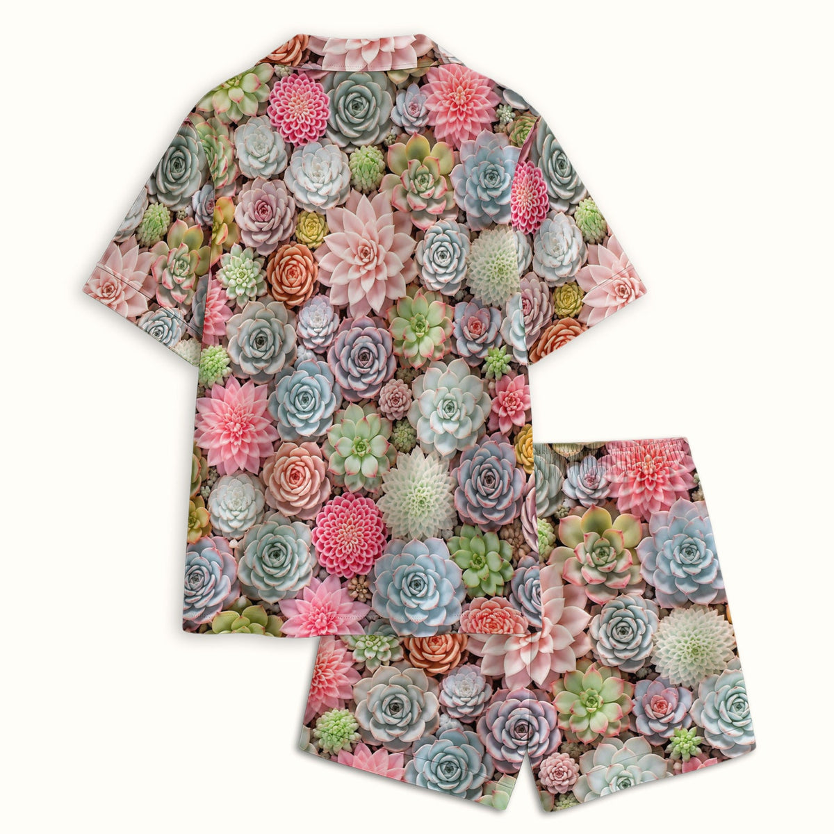 Pastel Succulent Blossom Pajama Set