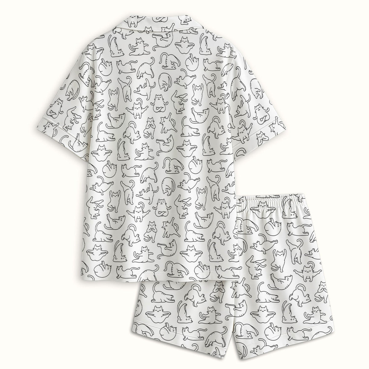 Cat Outline Playing Nurse Pajama Set