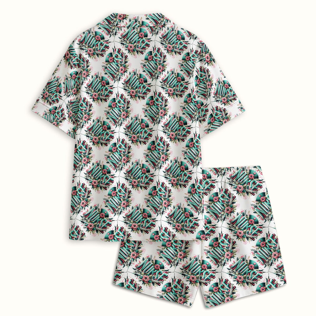 Typography Floral Pajama Set