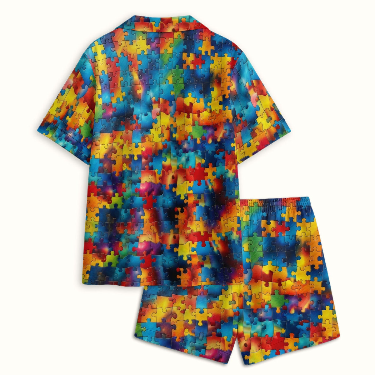 Rainbow Puzzle Piece Nurse Pajama Set