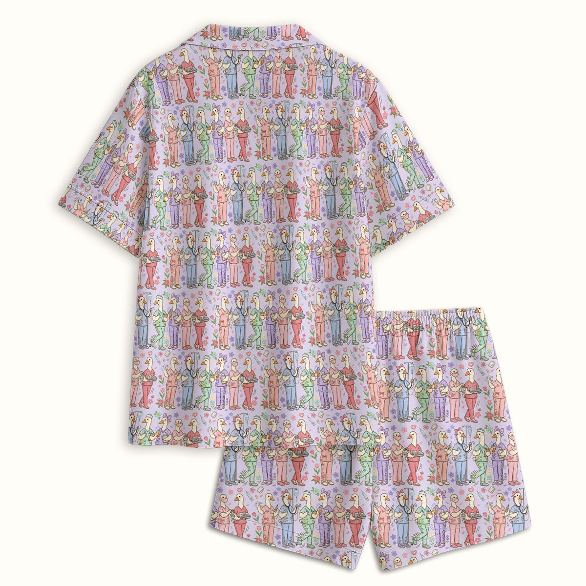 Goose Characters Floral Pajama Set
