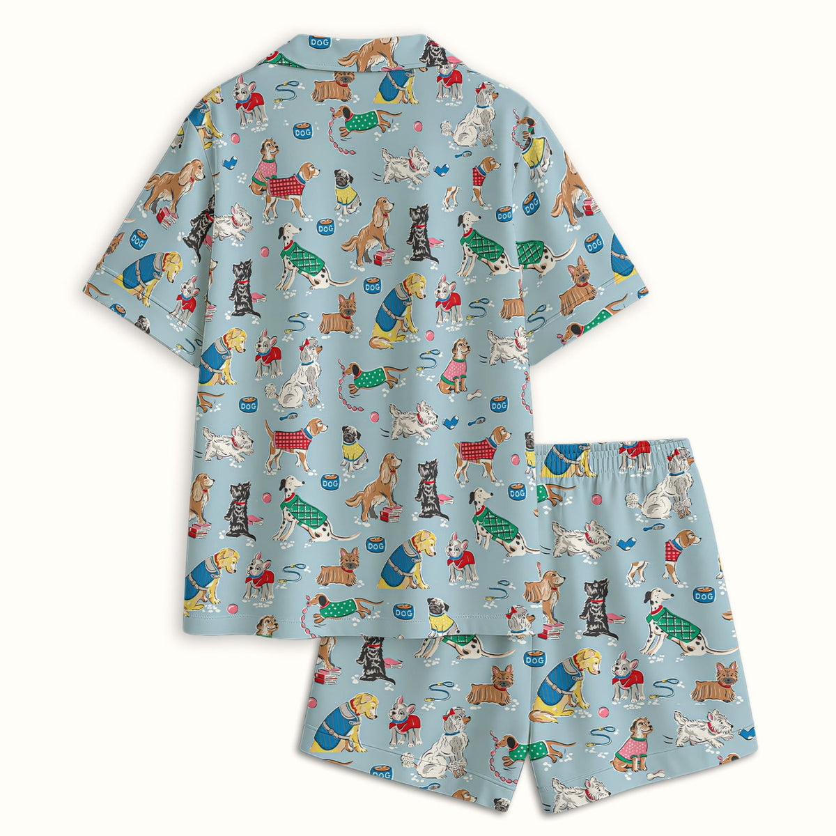 Dog Sweater Playing Ball Nurse Pajama Set