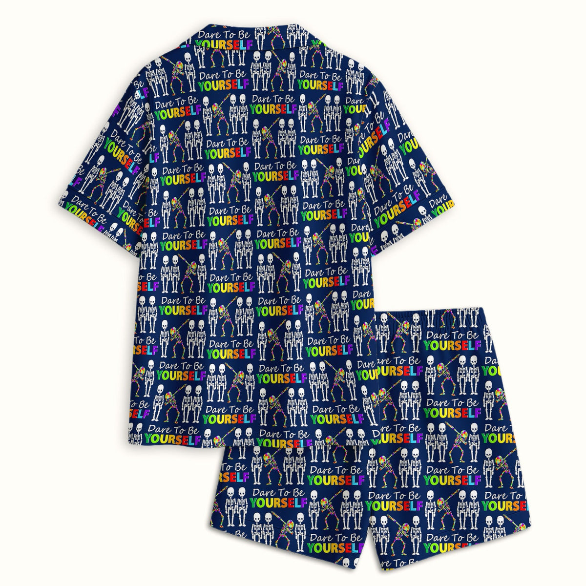 Rainbow Skeleton Dare To Be Yourself Pajama Set