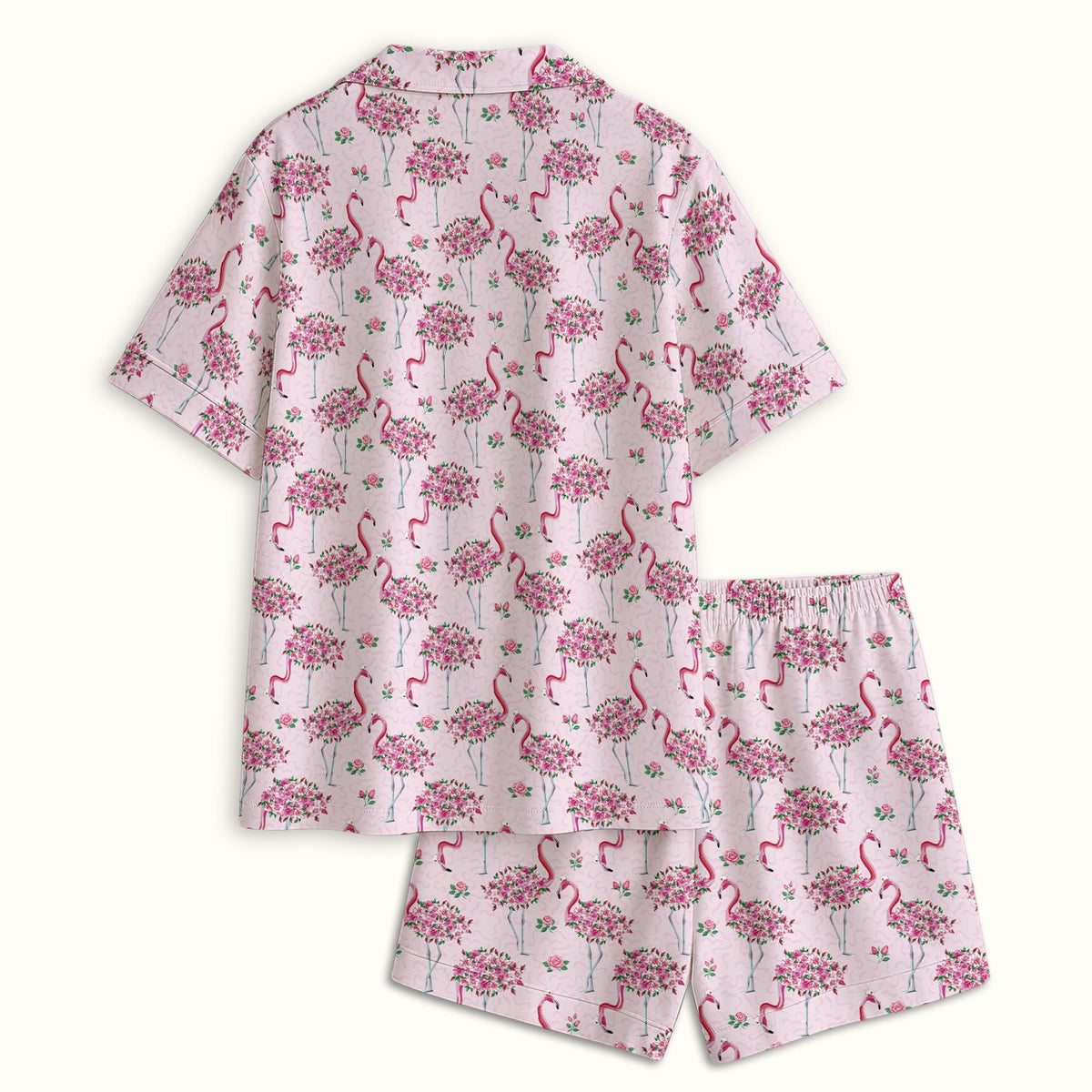Pink Flamingo Floral Pajama Set