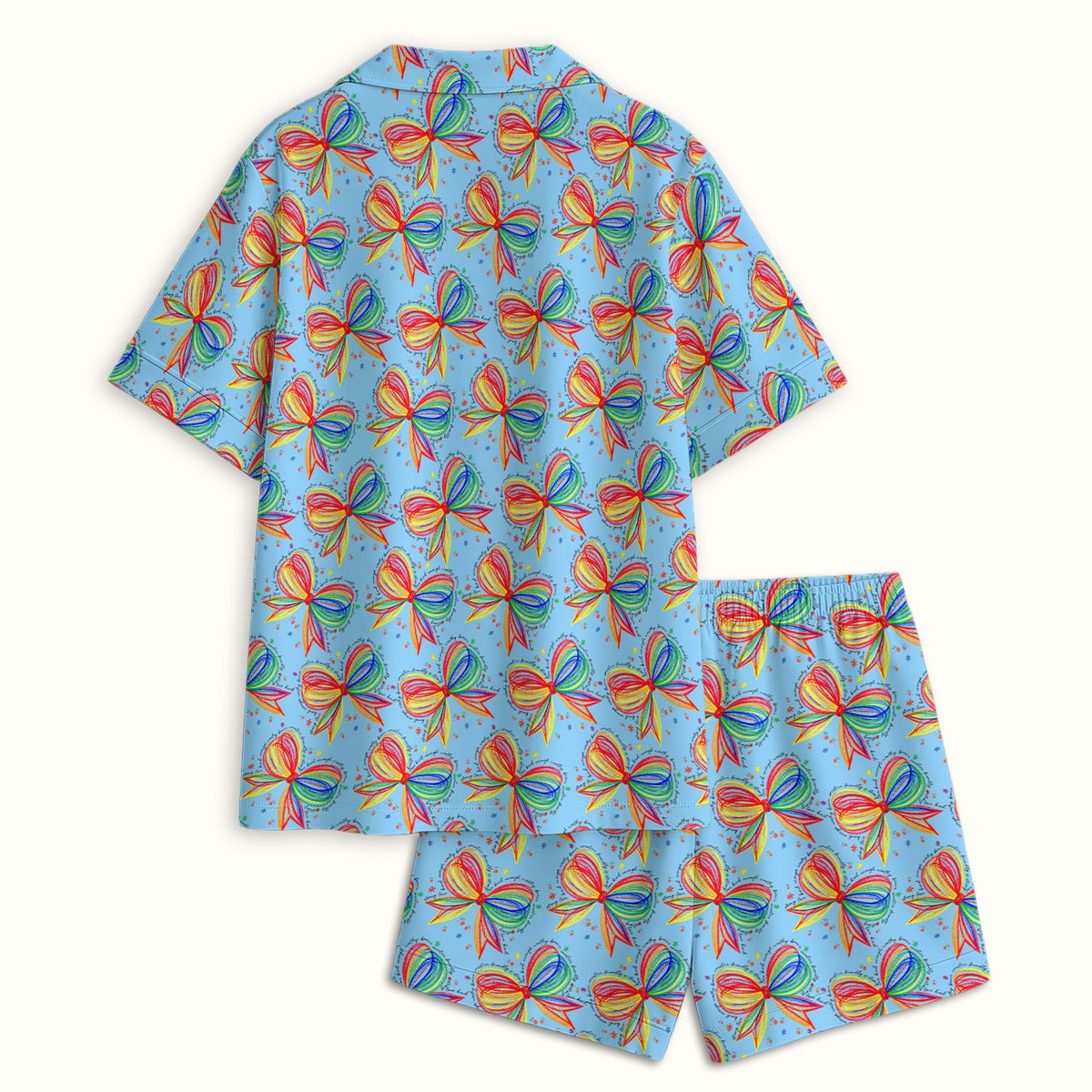 Colorful Rainbow Bow Pajama Set