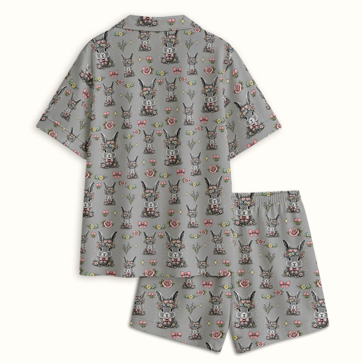 Vintage Floral Bunny Pajama Set - Easter Gift For Nurse