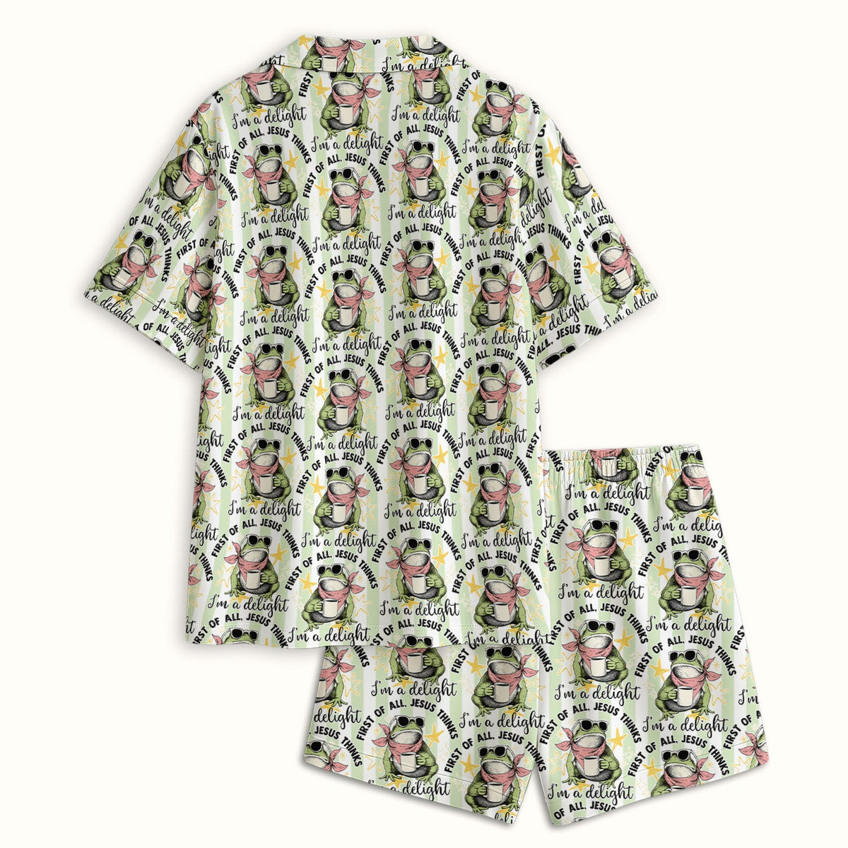 Frog Coffee Quote Pajama Set