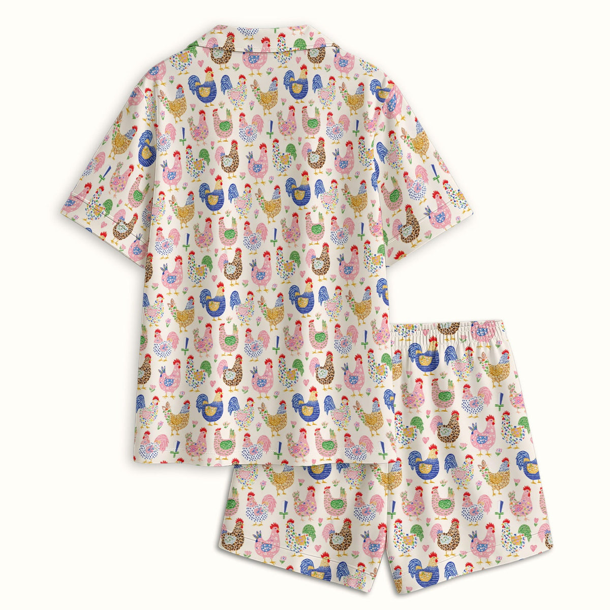 Colorful Chicken Farm Pajama Set