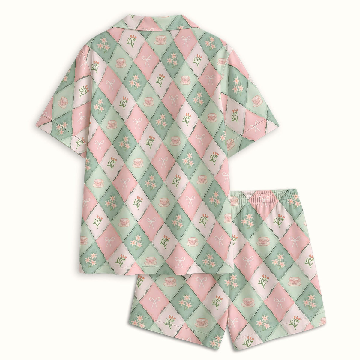 Flowers Tea Cups Pajama Set