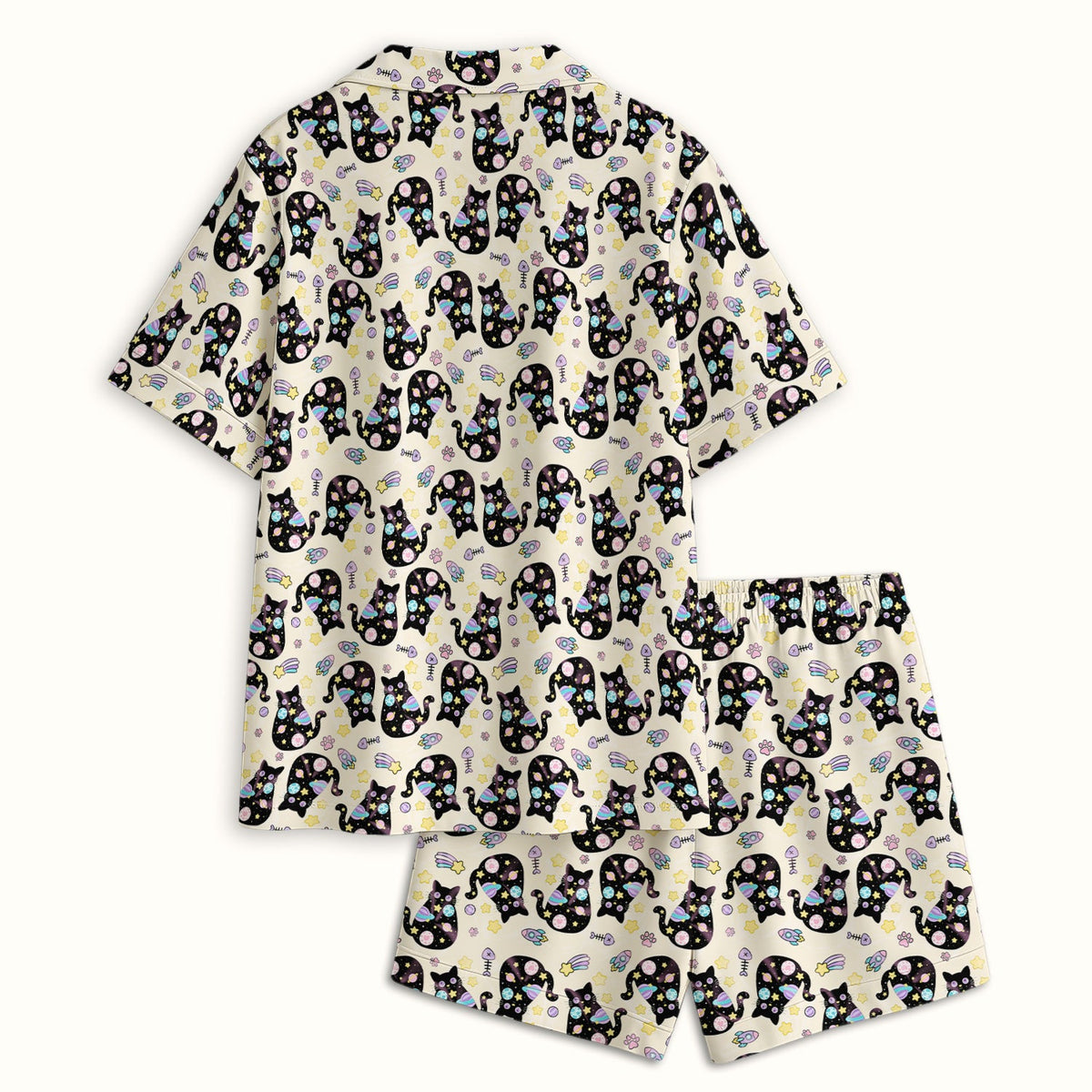 Galaxy Black Cat Space Pajama Set