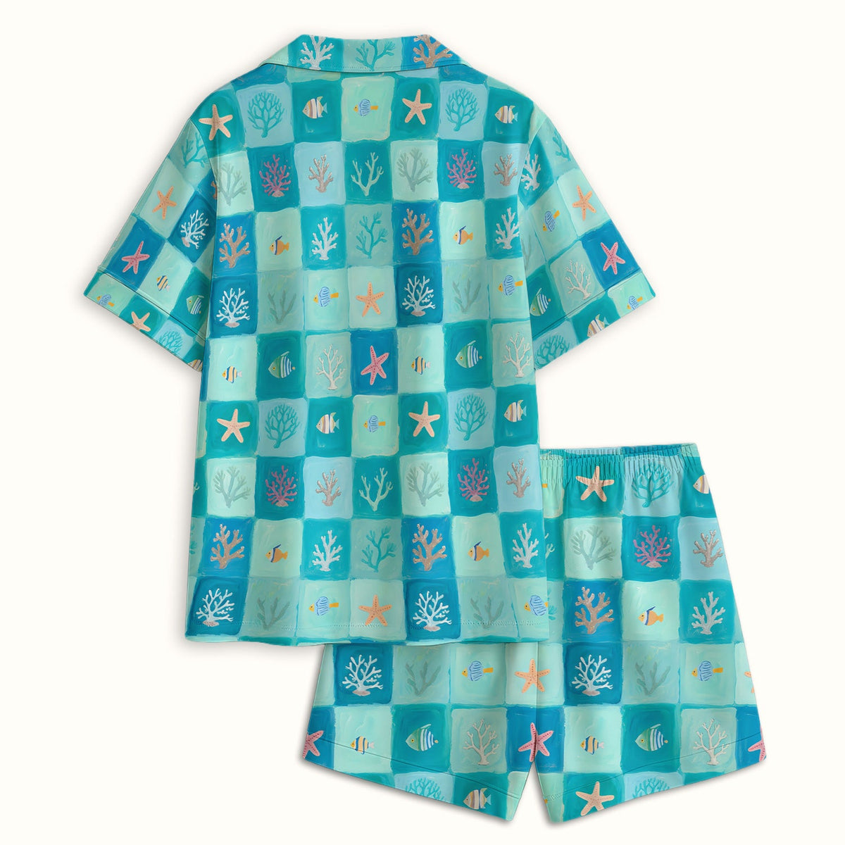 Ocean Coral Fish Starfish Nurse Pajama Set