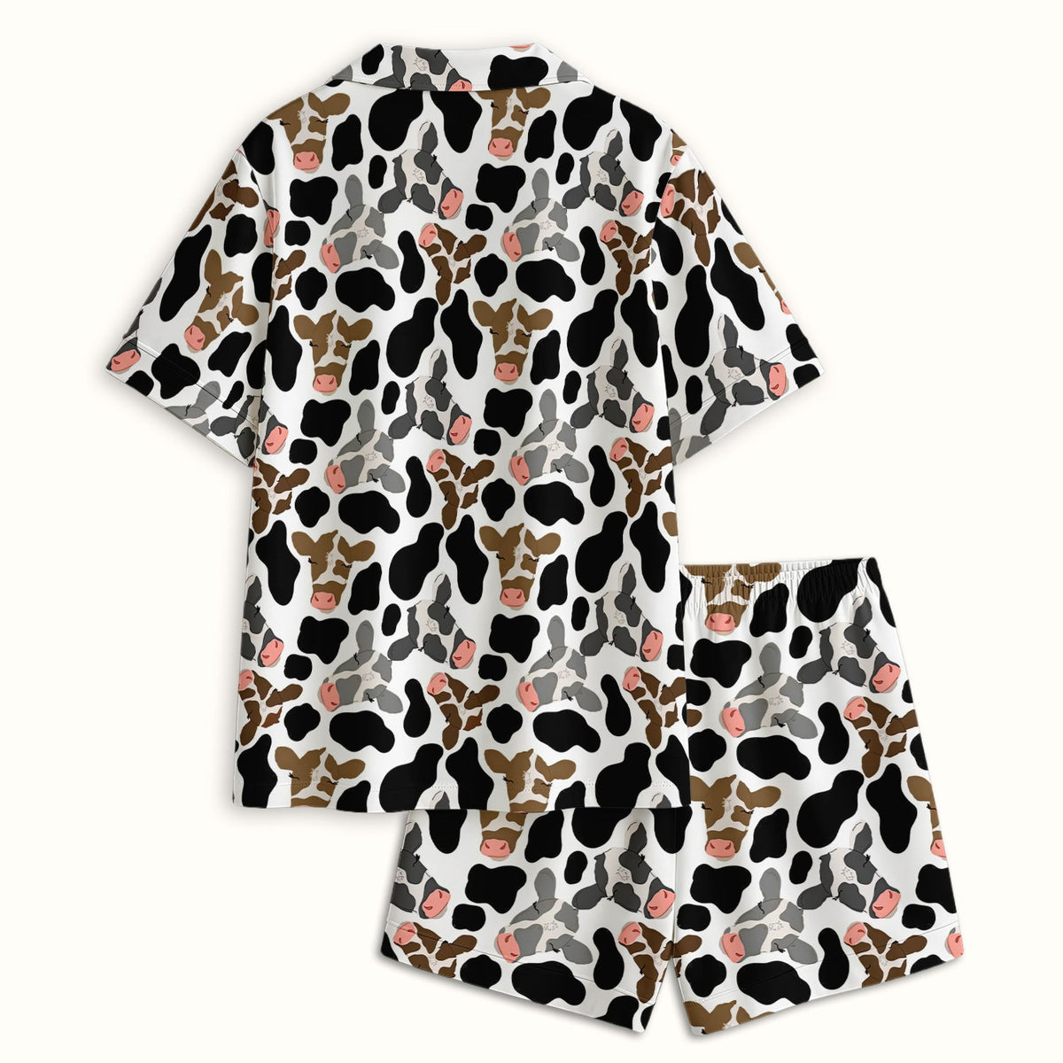 Cow Face Black White Nurse Pajama Set