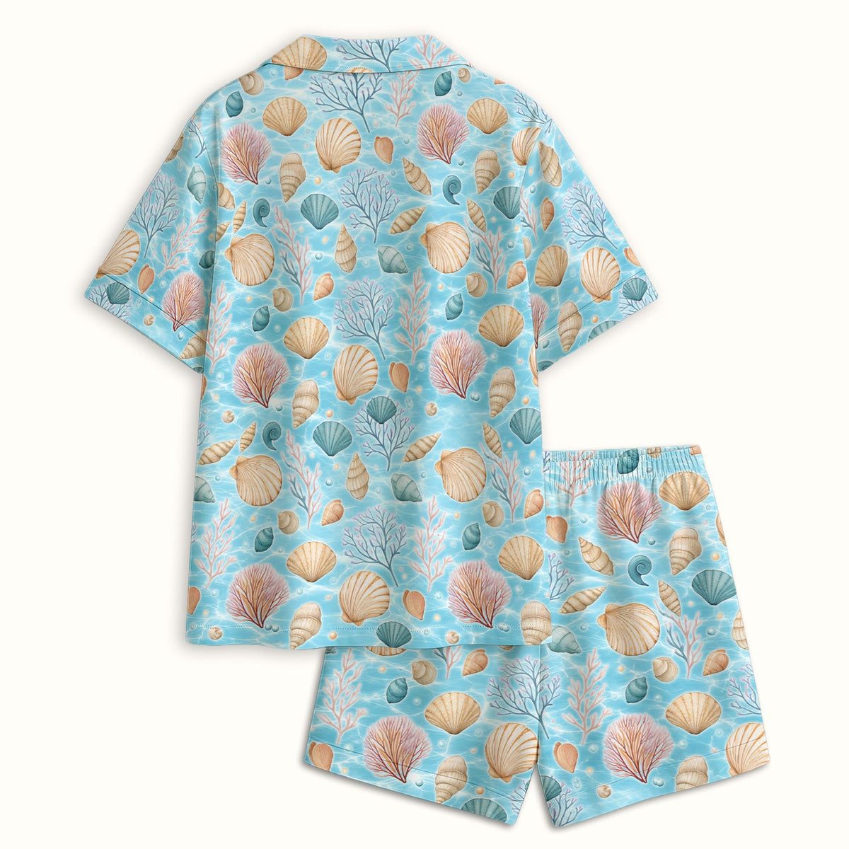 Coastal Seashell And Coral Reef Pajama Set