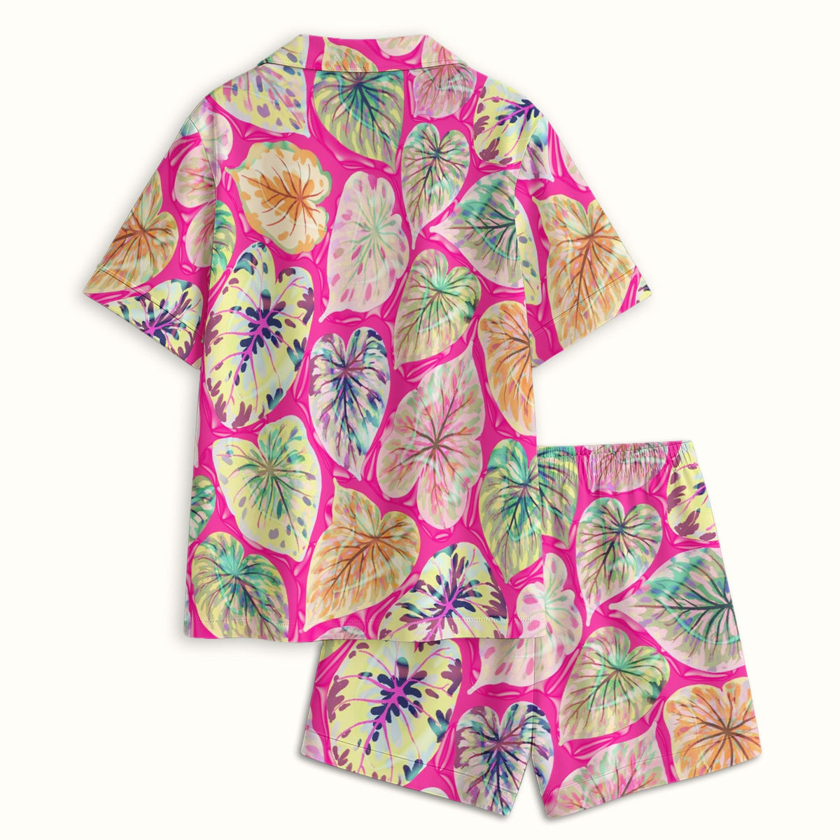 Tropical Colorful Leaf Nurse Pajama Set