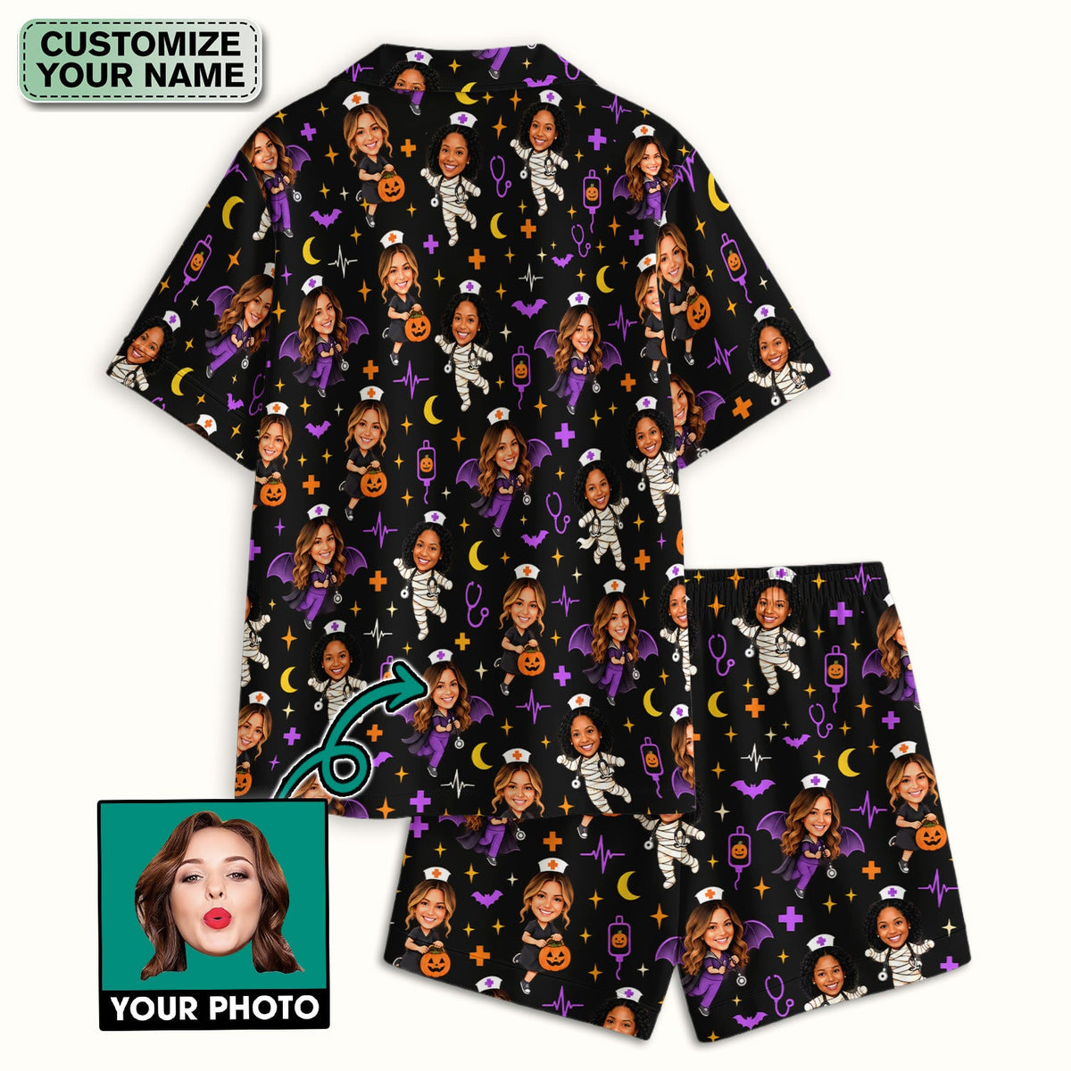 Personalized Halloween Photo Pajama Set