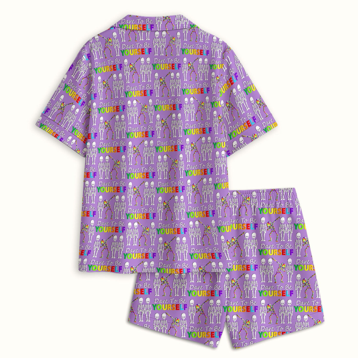 Rainbow Skeleton Dare To Be Yourself Pajama Set