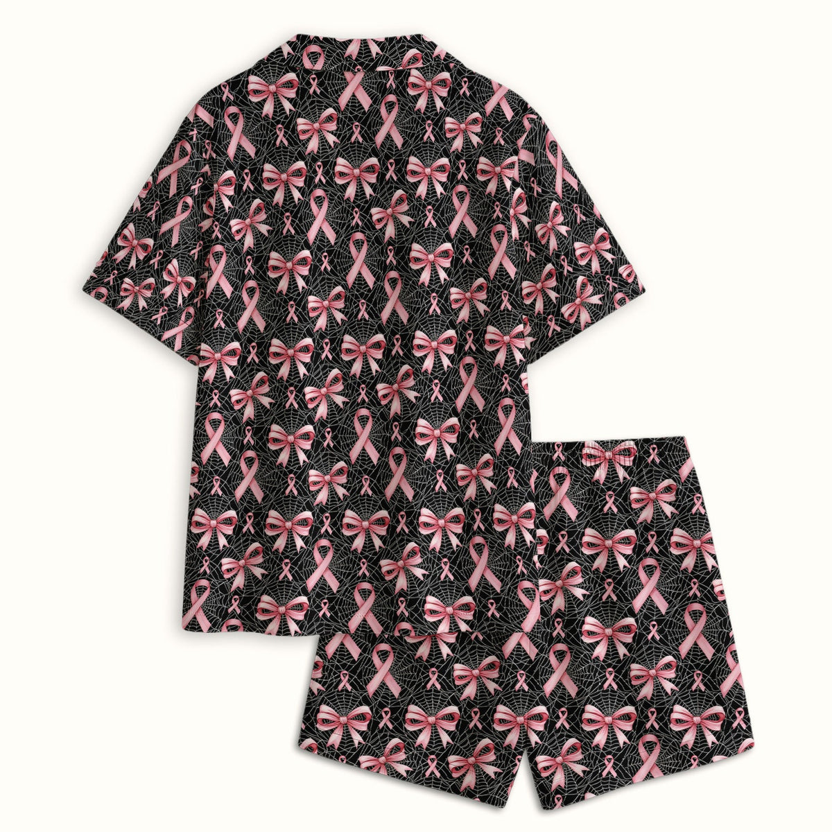 Pink Ribbon Pattern Pajama Set