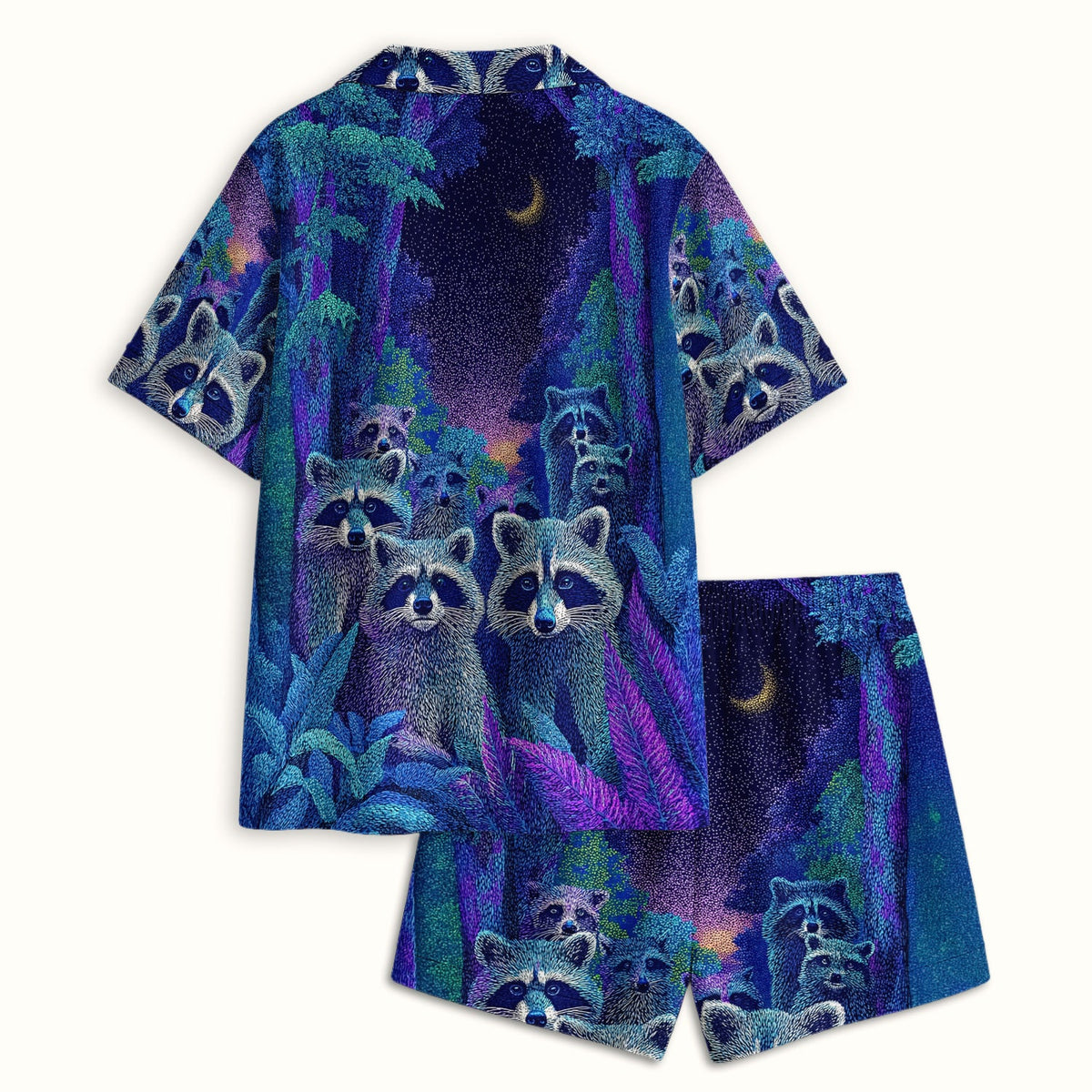 Moonlit Raccoon Pajama Set