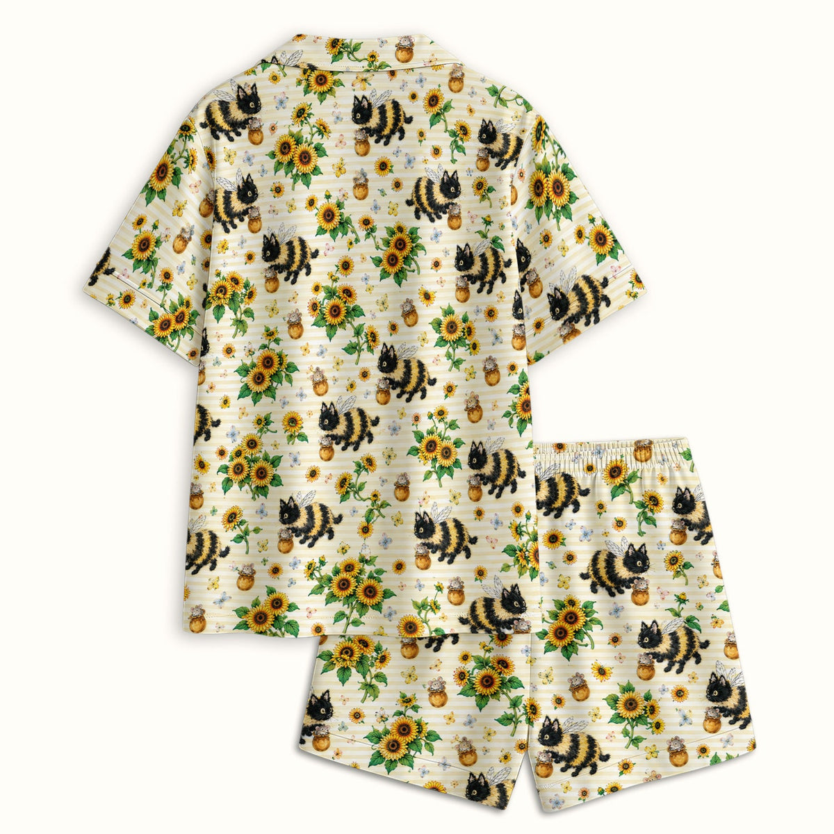 Bumblebee Cat Sunflower Nurse Pajama Set