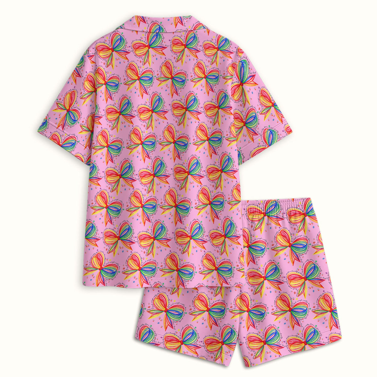 Colorful Rainbow Bow Pajama Set