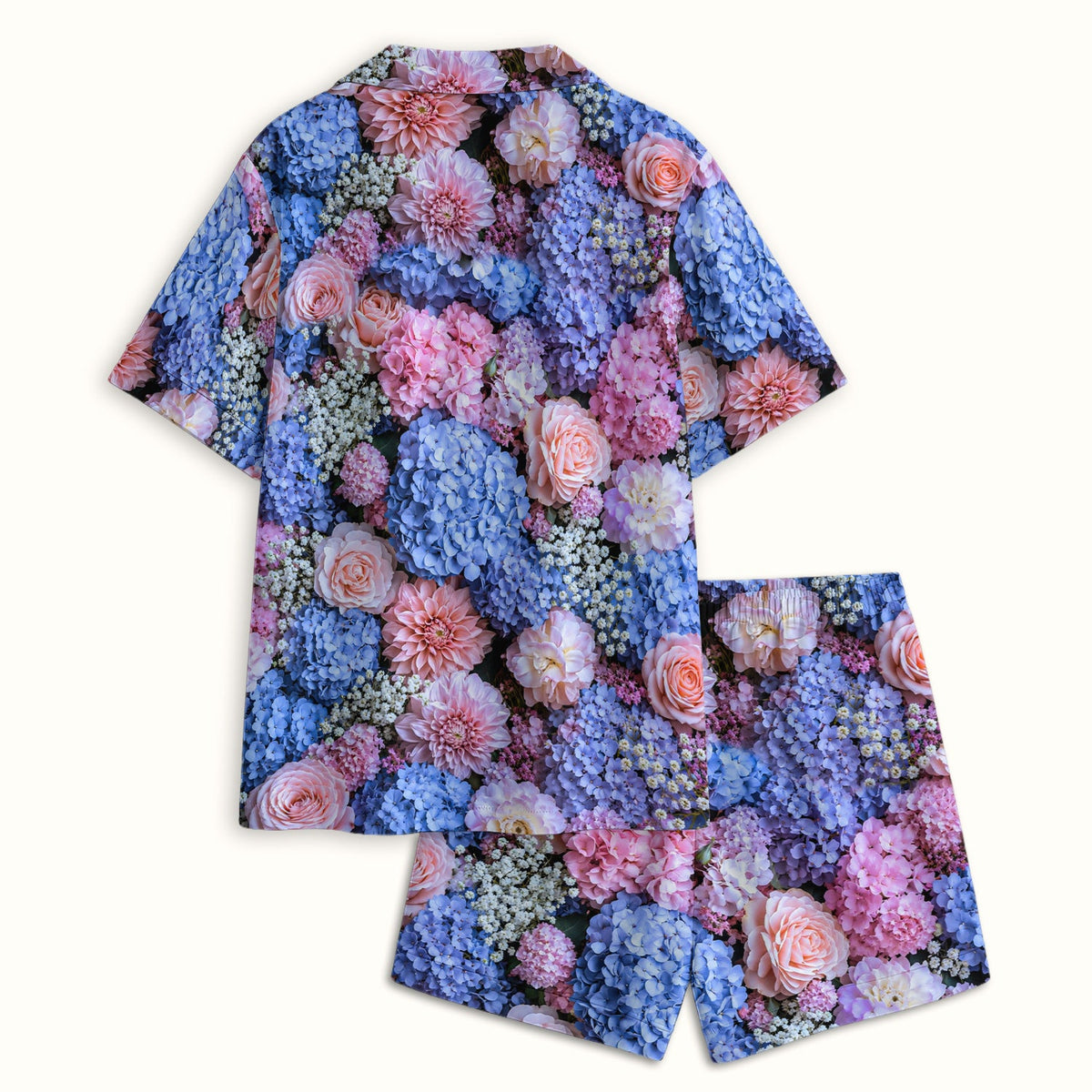Pastel Hydrangea Rose Blossom Pajama Set