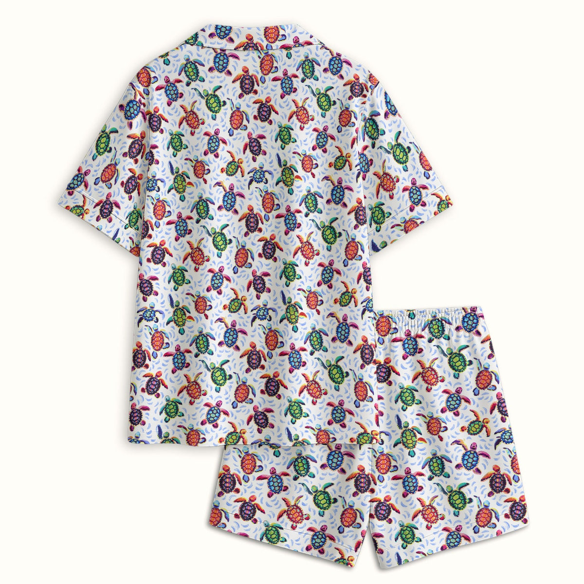Colorful Sea Turtle Wave Pajama Set