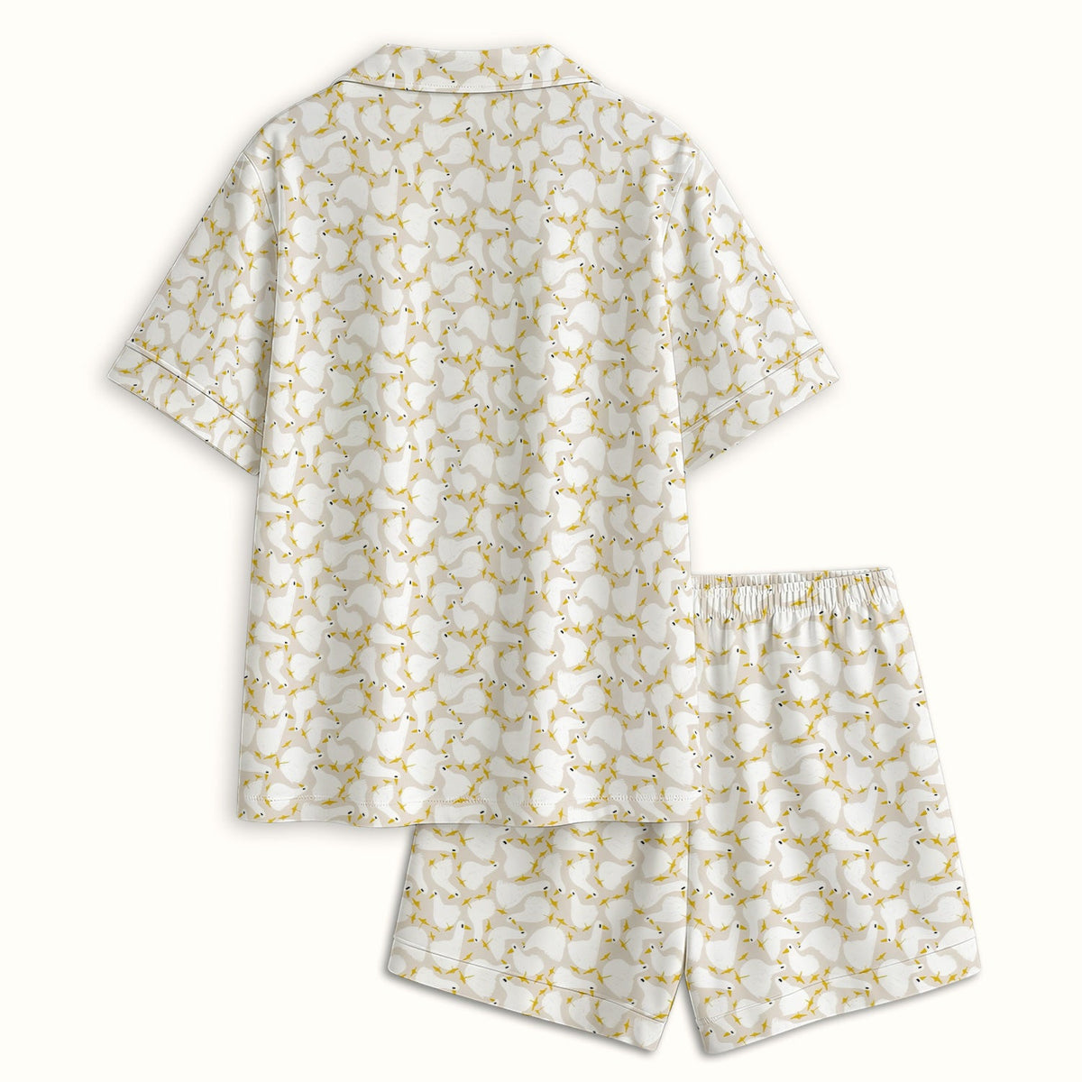 White Goose Yellow Star Nurse Pajama Set