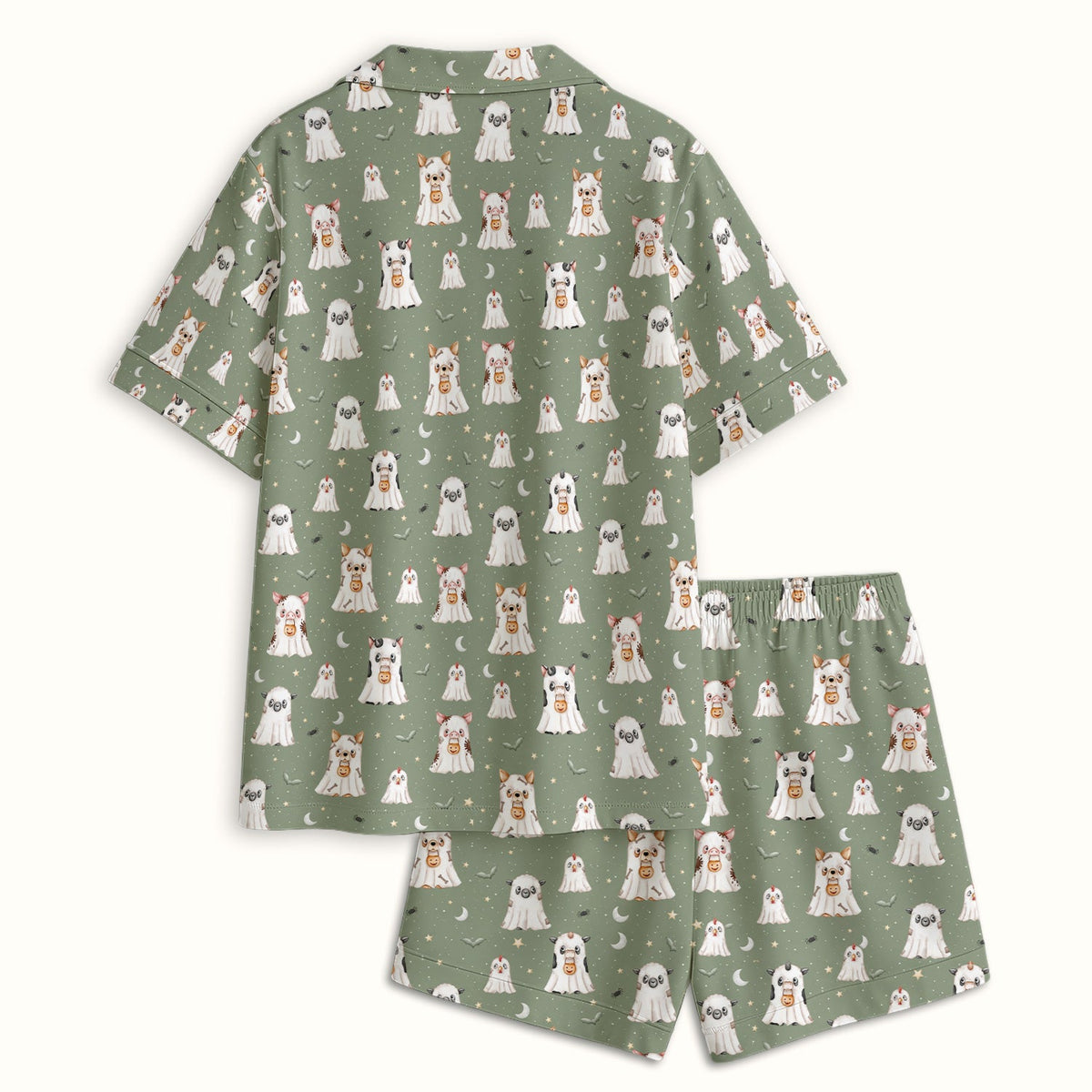 Spooky Farm Animal Ghost Pajama Set