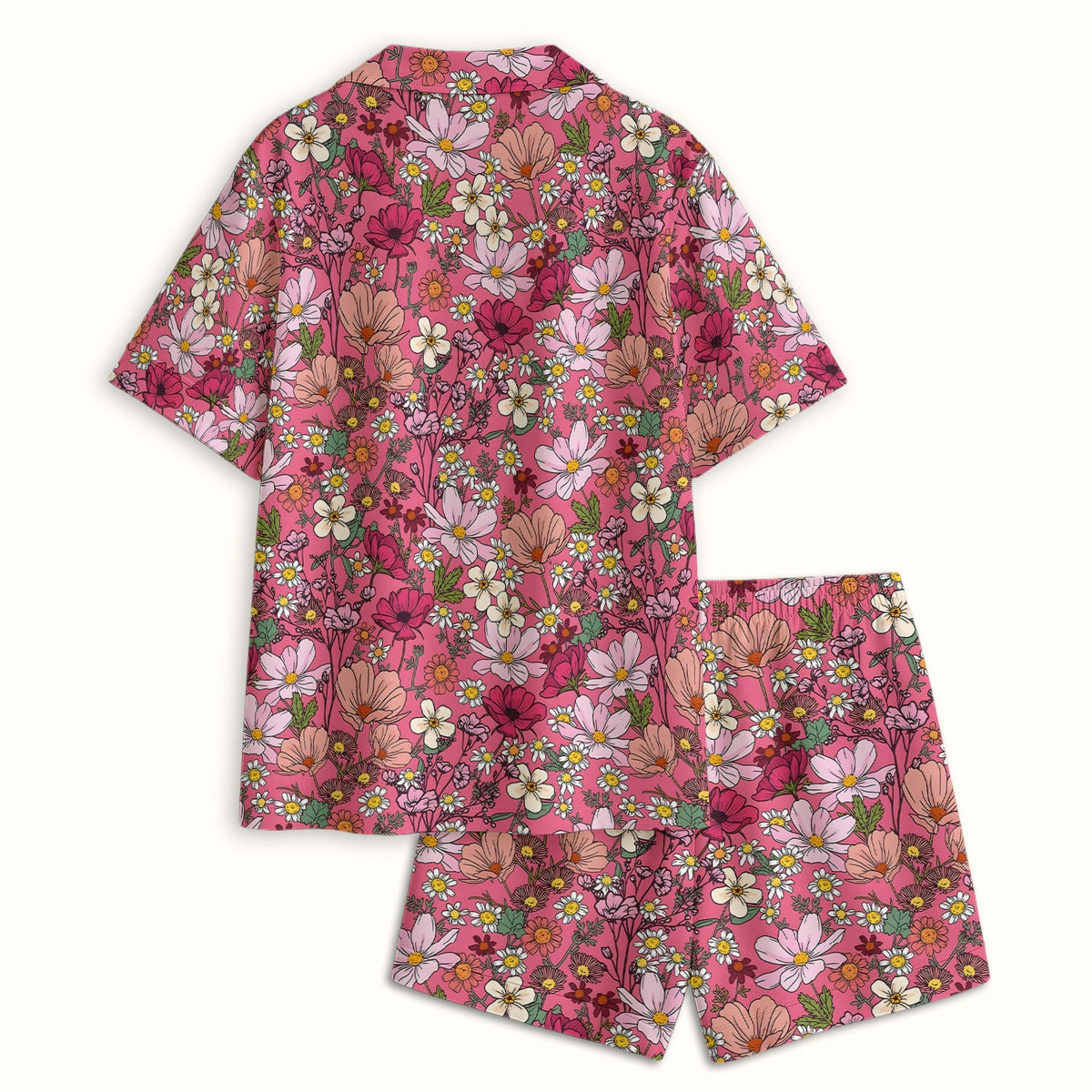 Pink Daisy Wildflower Pajama Set