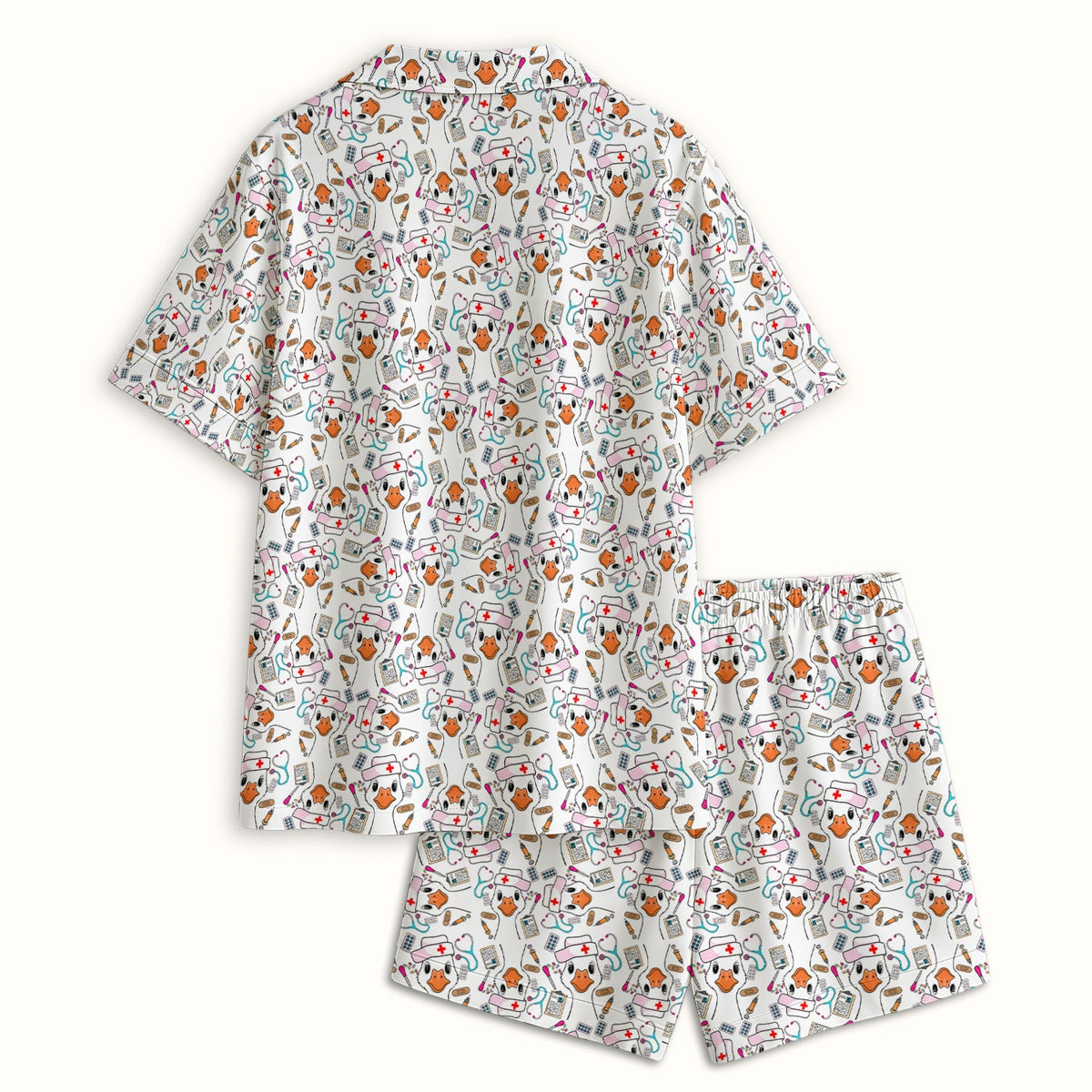 Duck Wearing Hat With Medical Tools Pajama Set