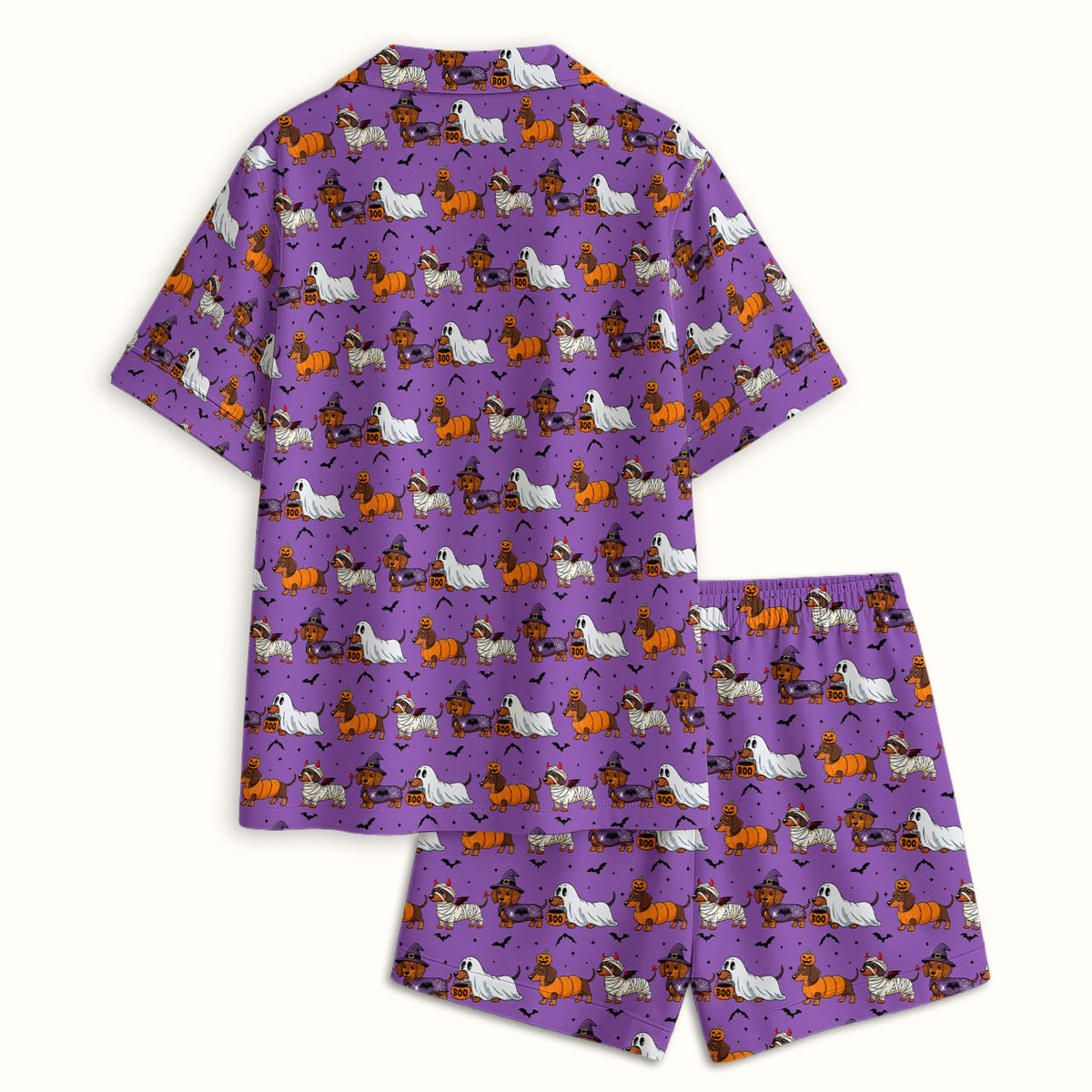 Dachshund with Bat Pajama Set - Halloween Gift For Nurse