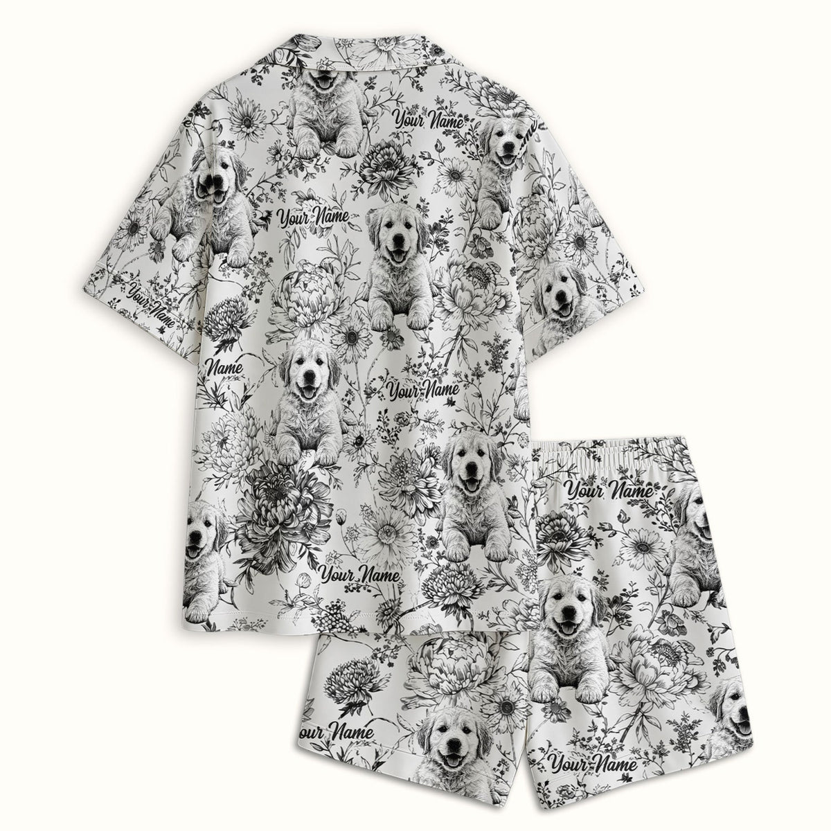 Personalized Pet Photo Floral Pajama Set