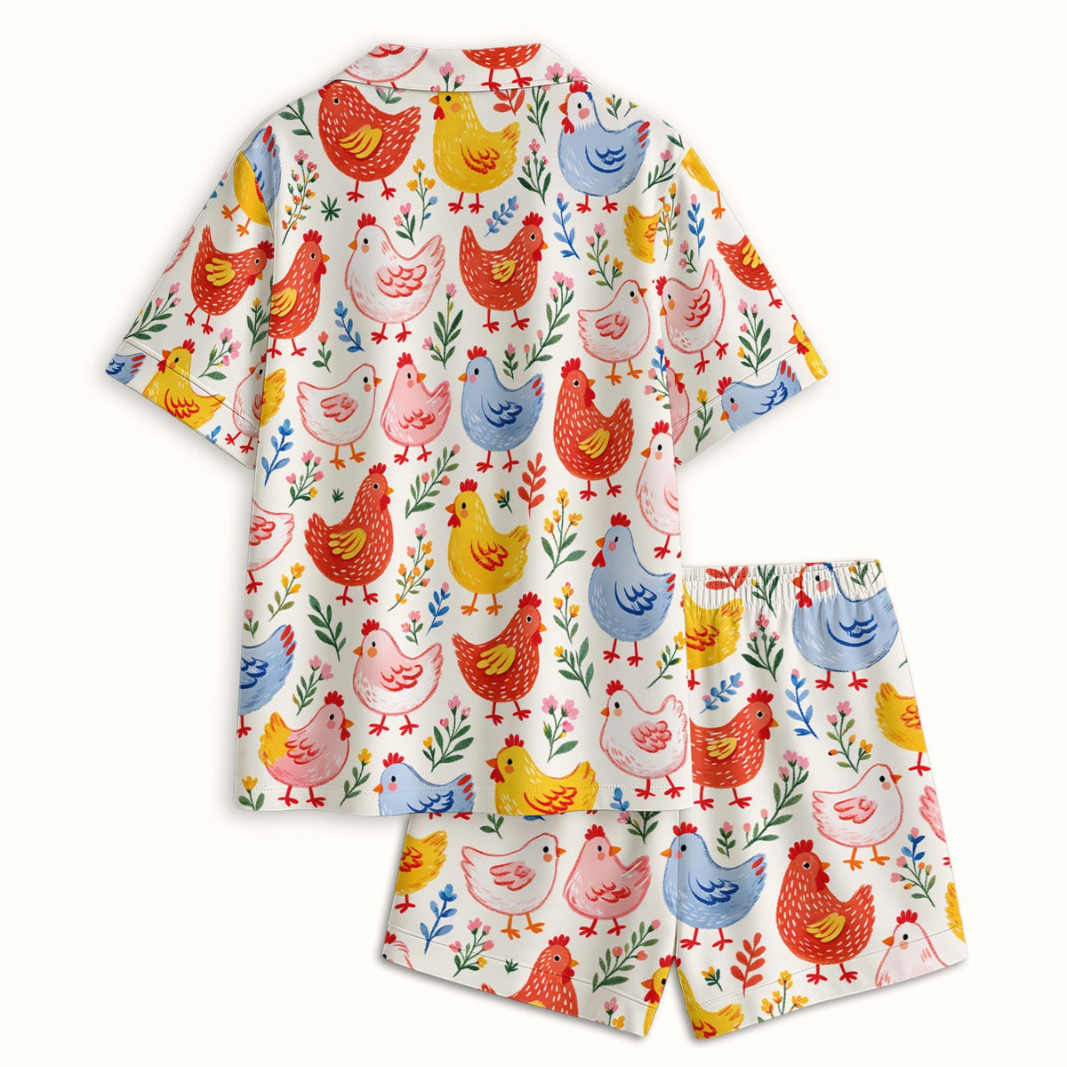 Fun Cartoon Hen Pajama Set